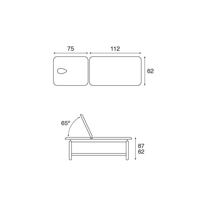 C3220 Ecopostural table de massage fixée en 2 plans - Medigam