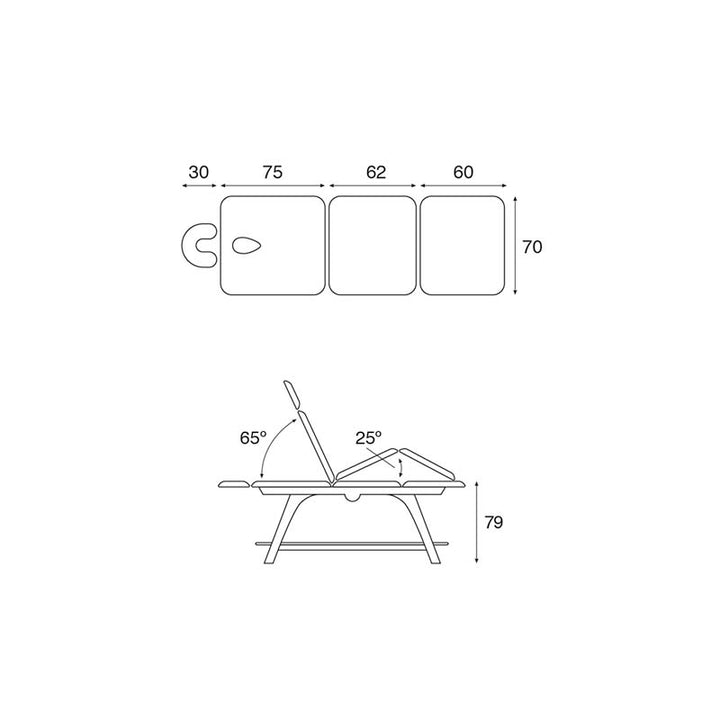 C3279 Ecopostural table de massage fixée en 3 plans - Medigam