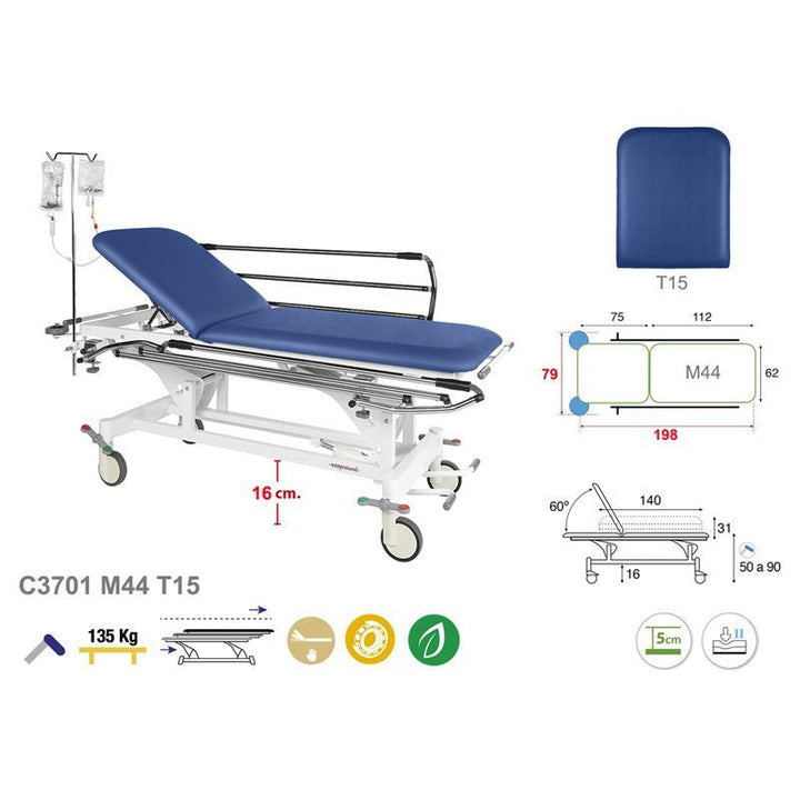 C3701 Ecopostural table de massage hydraulique en 2 plans - Medigam