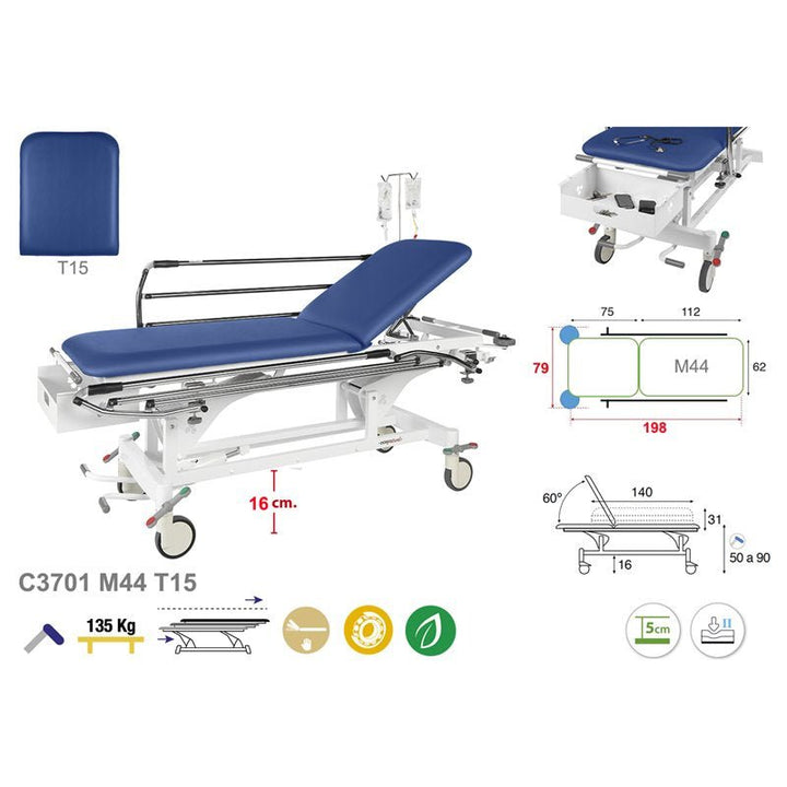 C3701 Ecopostural table de massage hydraulique en 2 plans - Medigam