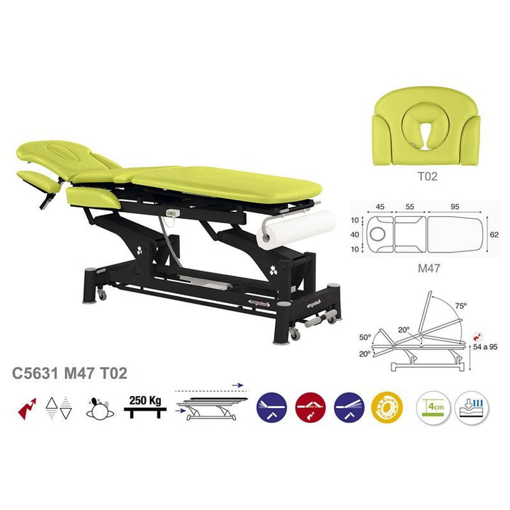 C5631 Ecopostural table de massage hydraulique - Medigam