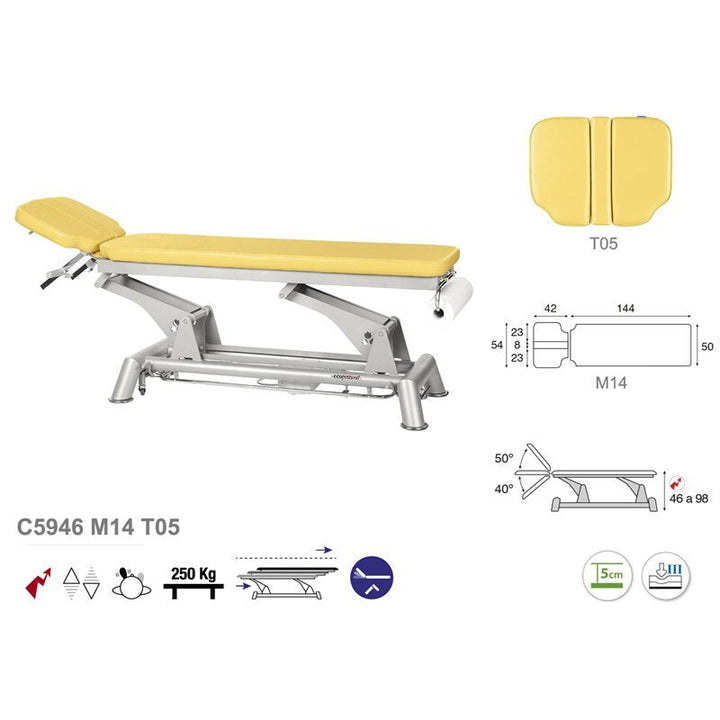 C5946 Ecopostural table de massage électrique en 2 plans - Medigam