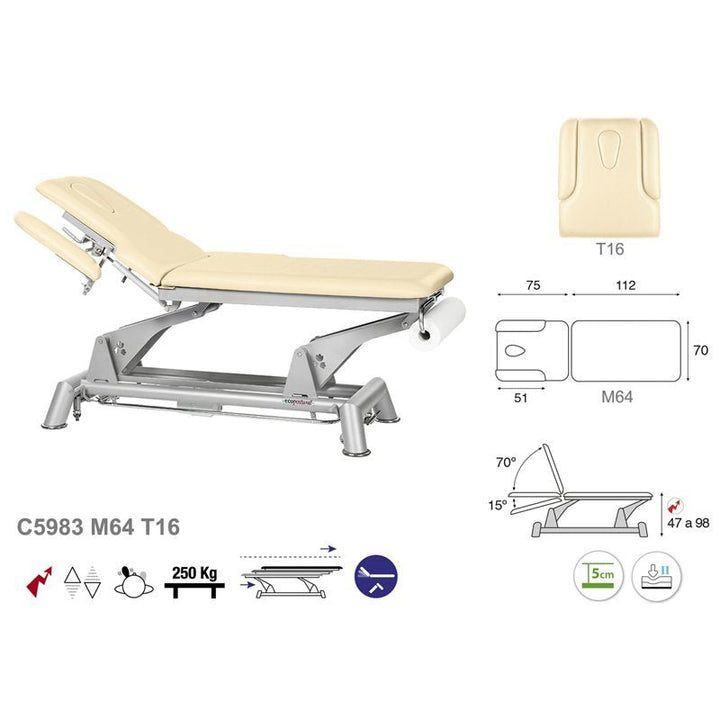 C5983 Ecopostural table de massage électrique en 2 plans - Medigam