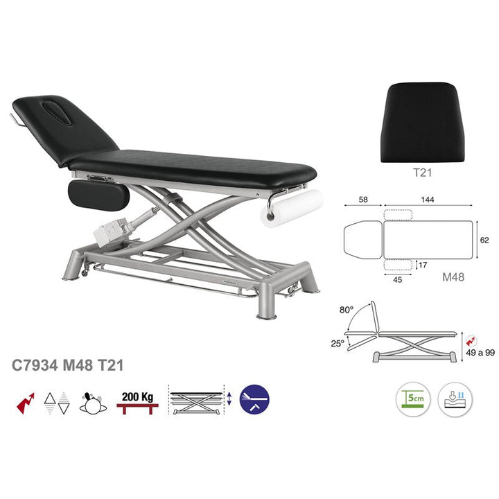 C7934 Ecopostural table de massage électrique en 2 plans - Medigam