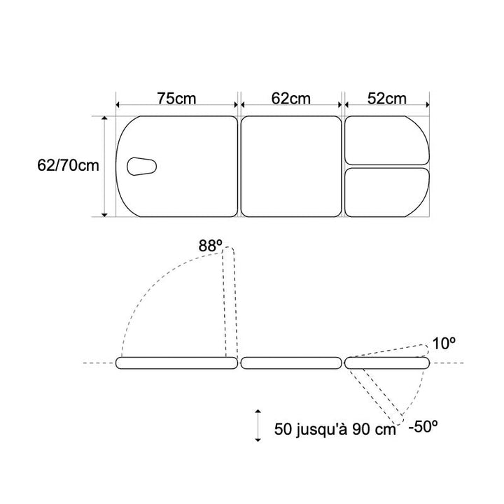 CE - 0135 - BPR Mobercas table électrique en 3 plans - Medigam