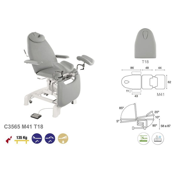 Table de gynécologie en 3 plans Ecopostural C3565 - Medigam