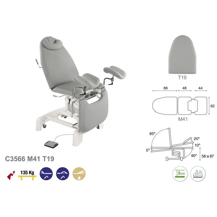 Table de gynécologie en 3 plans Ecopostural C3566 - Medigam