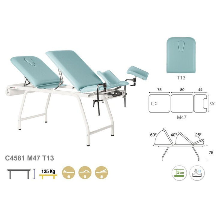 Table de gynécologie en 3 plans Ecopostural C4581 - Medigam