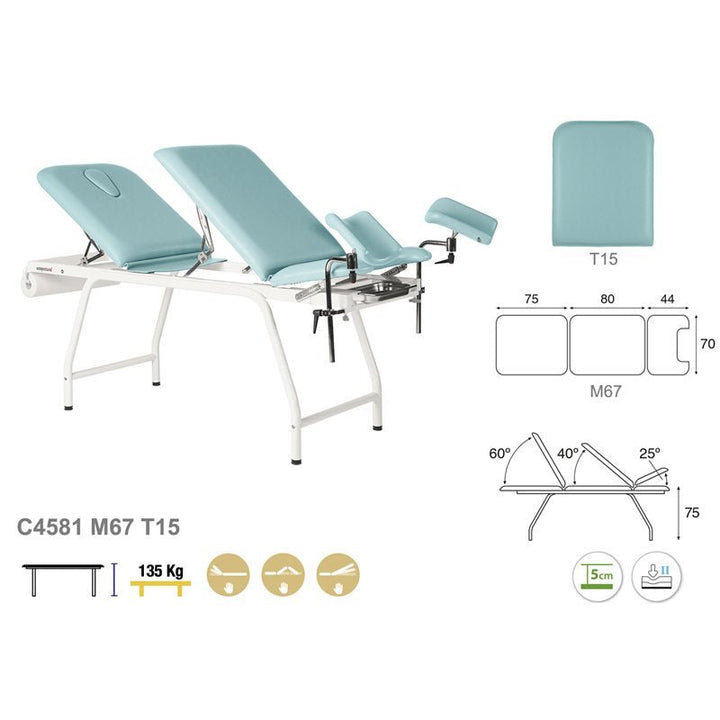 Table de gynécologie en 3 plans Ecopostural C4581 - Medigam