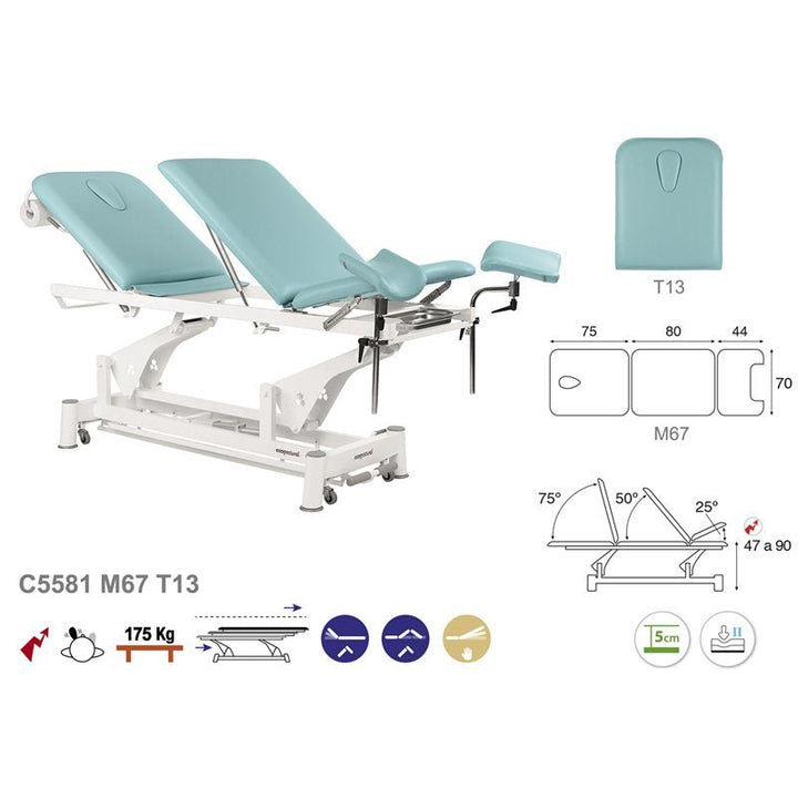 Table de gynécologie en 3 plans Ecopostural C5581 - Medigam