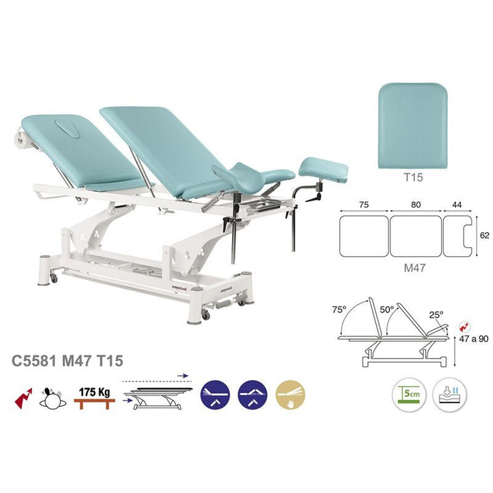 Table de gynécologie en 3 plans Ecopostural C5581 - Medigam