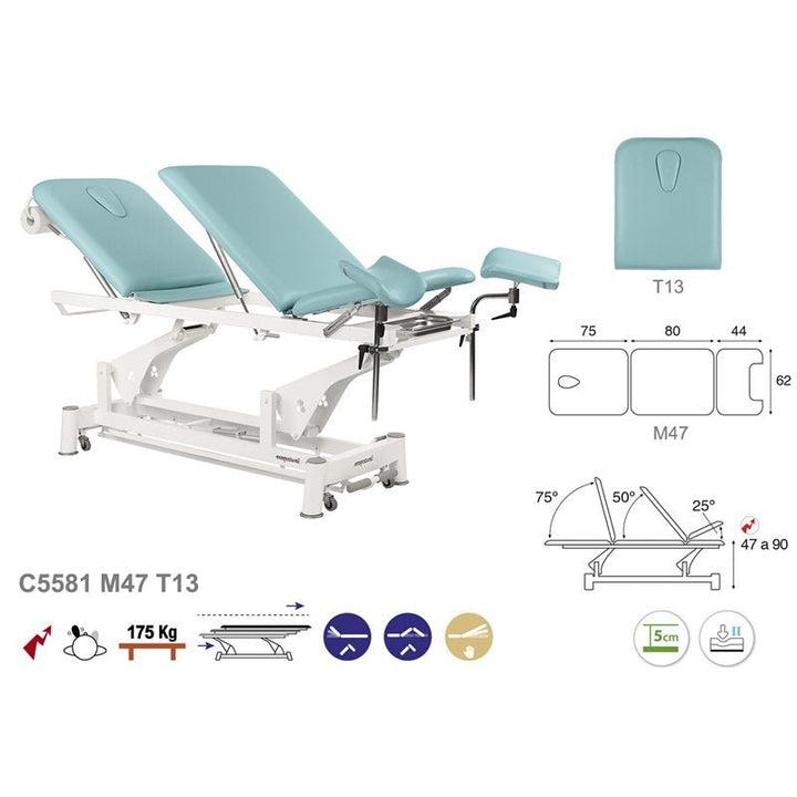 Table de gynécologie en 3 plans Ecopostural C5581 - Medigam