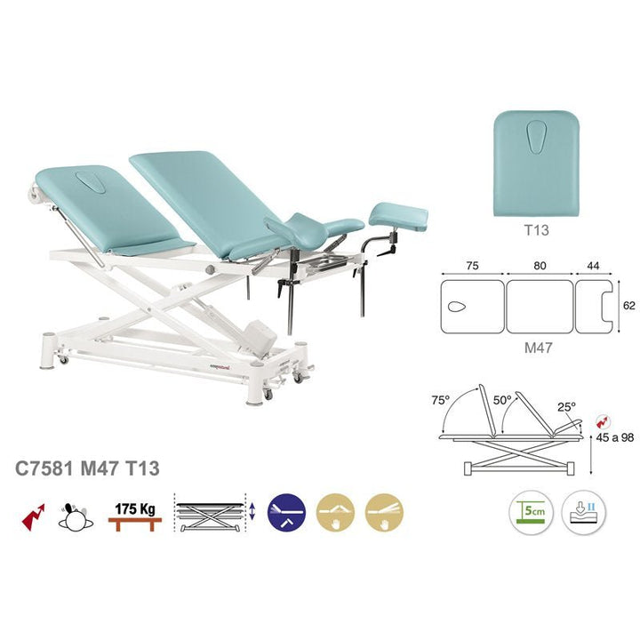 Table de gynécologie en 3 plans Ecopostural C7581 - Medigam