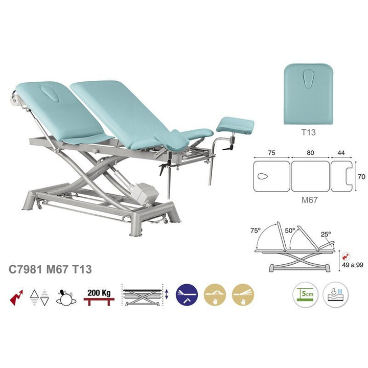 Table de gynécologie en 3 plans Ecopostural C7981 - Medigam