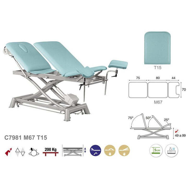 Table de gynécologie en 3 plans Ecopostural C7981 - Medigam