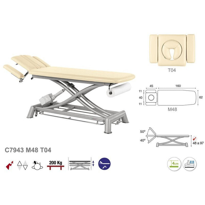 Table de massage électrique 2 plans Ecopostural C7943 - Medigam