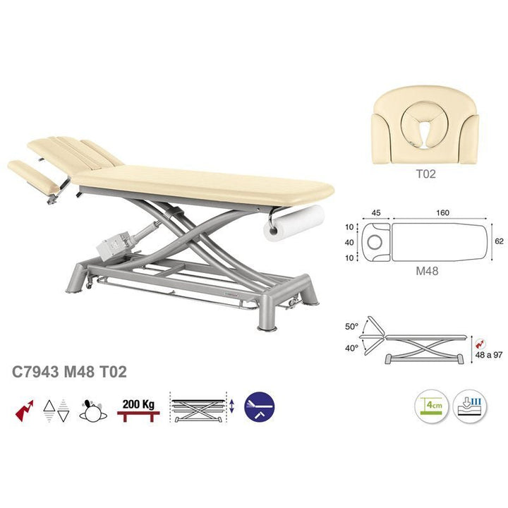 Table de massage électrique 2 plans Ecopostural C7943 - Medigam