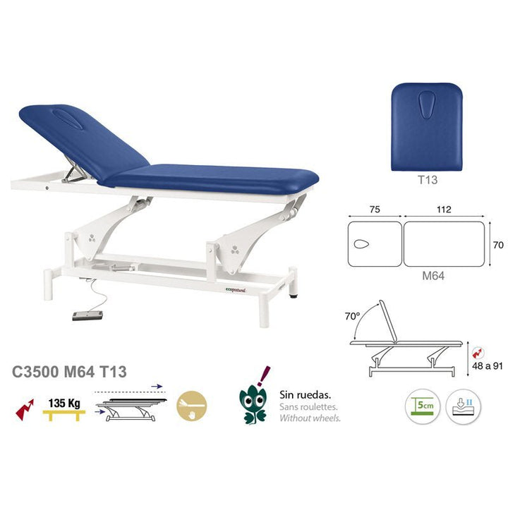 Table de massage électrique en 2 plans Ecopostural C3500 - Medigam