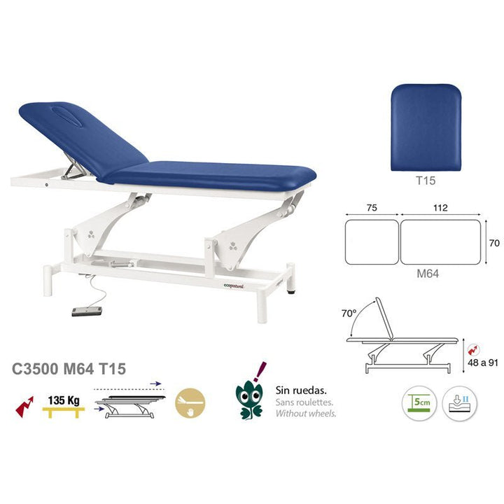 Table de massage électrique en 2 plans Ecopostural C3500 - Medigam