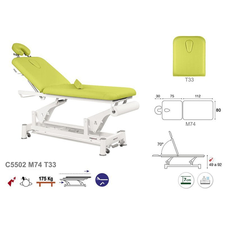 Table de massage électrique en 2 plans Ecopostural C5502 - Medigam