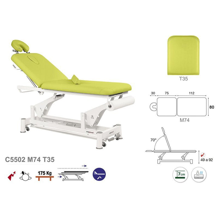 Table de massage électrique en 2 plans Ecopostural C5502 - Medigam