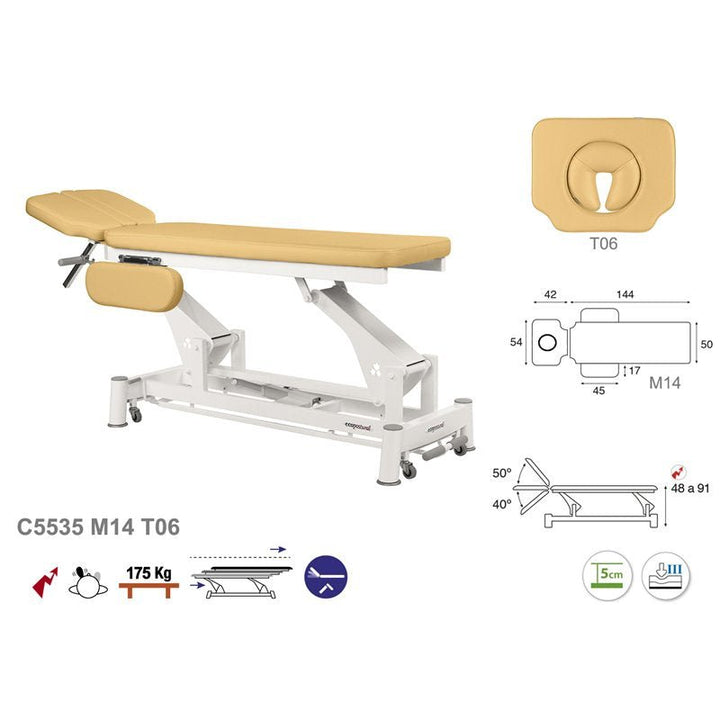 Table de massage électrique en 2 plans Ecopostural C5535 - Medigam