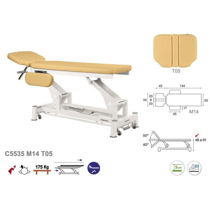 Table de massage électrique en 2 plans Ecopostural C5535 - Medigam