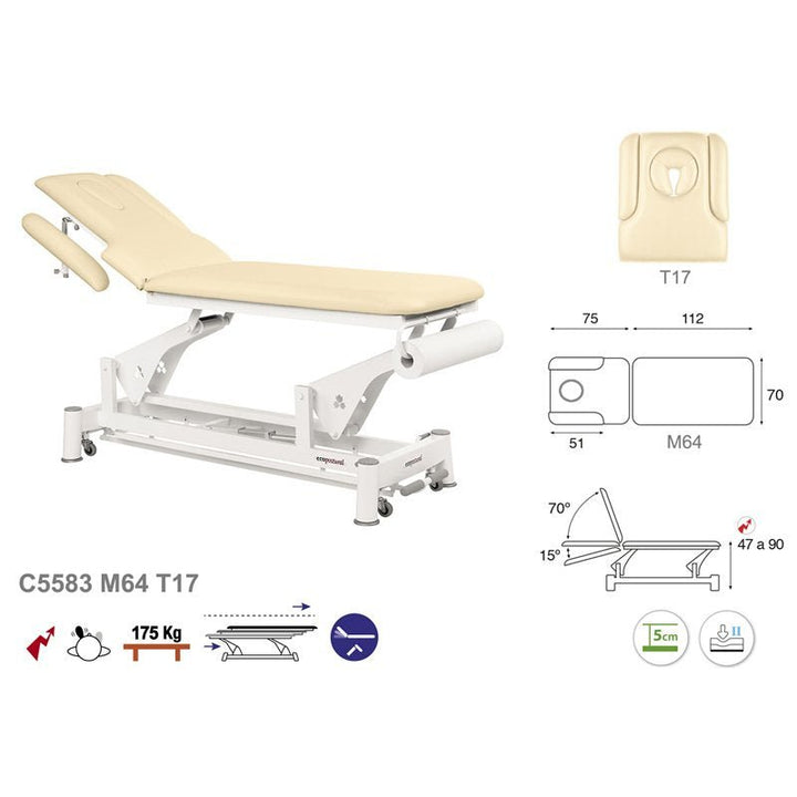 Table de massage électrique en 2 plans Ecopostural C5583 - Medigam