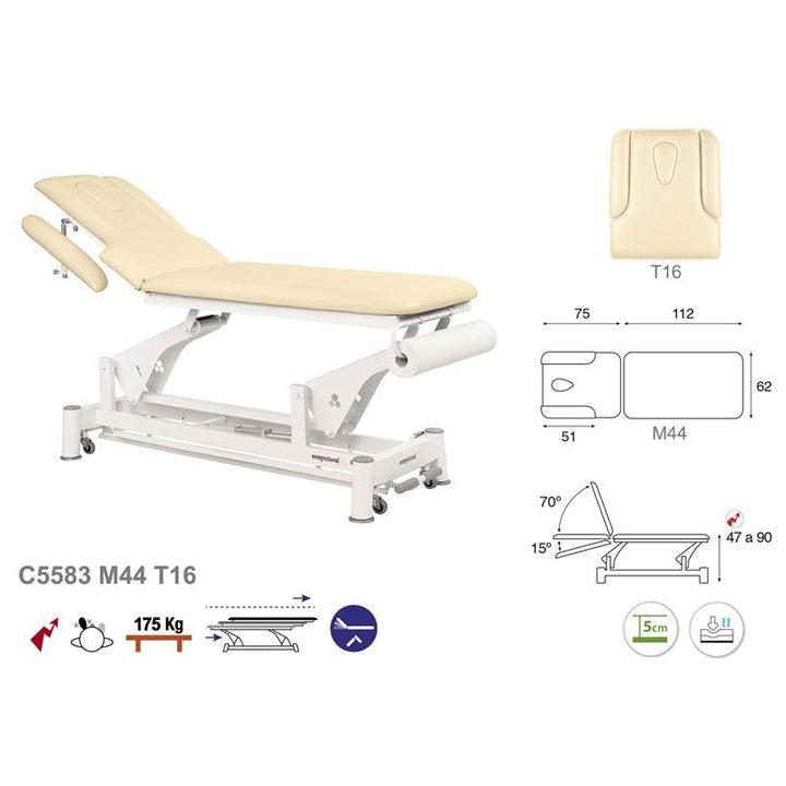 Table de massage électrique en 2 plans Ecopostural C5583 - Medigam