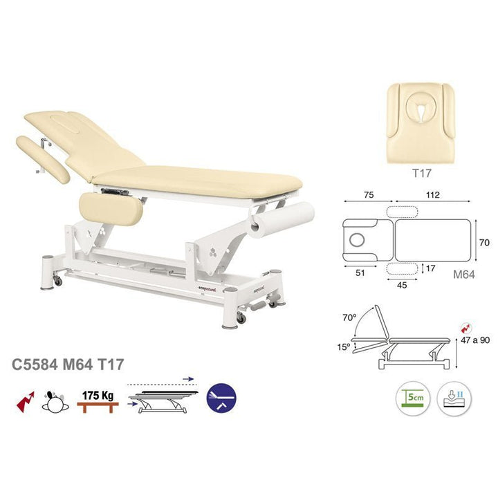 Table de massage électrique en 2 plans Ecopostural C5584 - Medigam