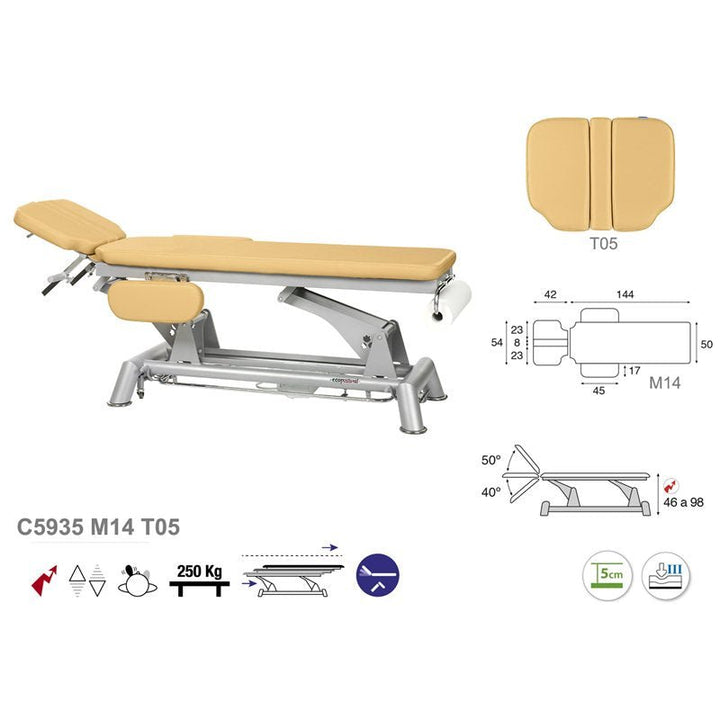 Table de massage électrique en 2 plans Ecopostural C5935 - Medigam