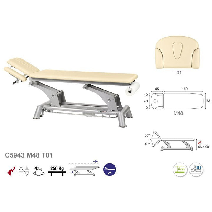 Table de massage électrique en 2 plans Ecopostural C5943 - Medigam