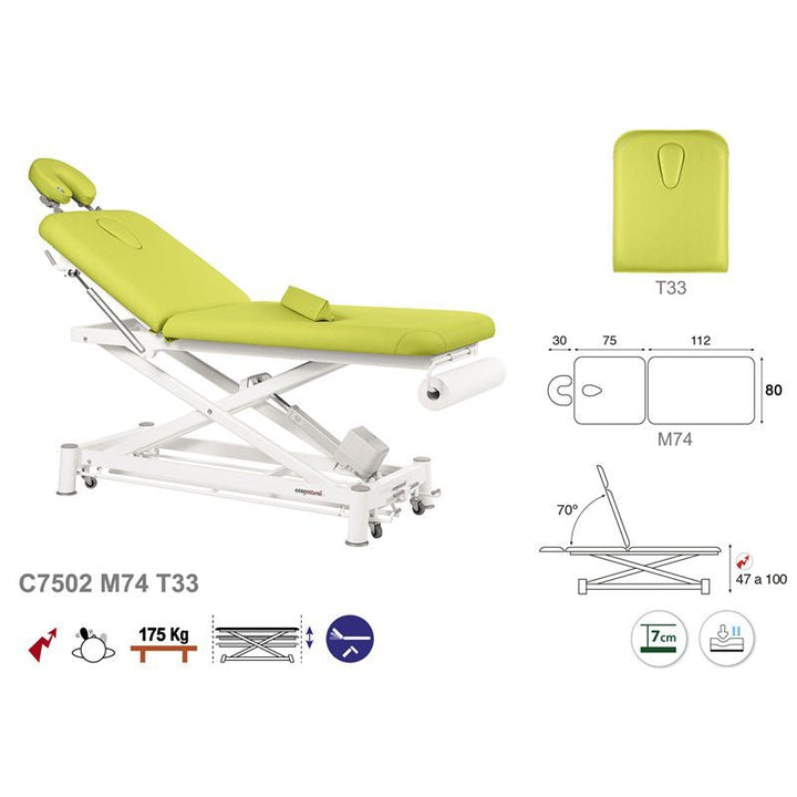 Table de massage électrique en 2 plans Ecopostural C7502 - Medigam