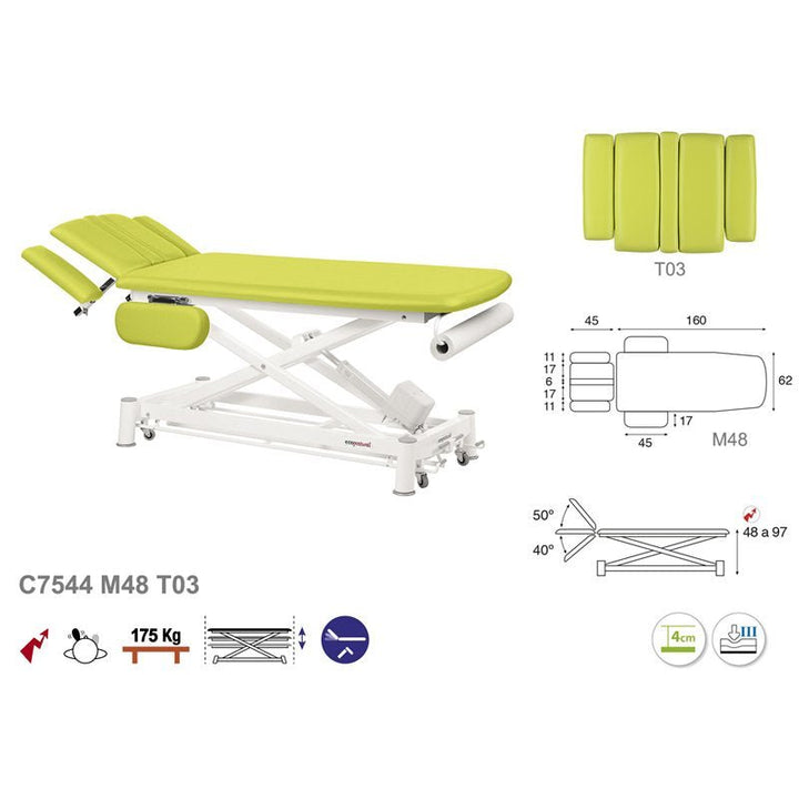 Table de massage électrique en 2 plans Ecopostural C7544 - Medigam