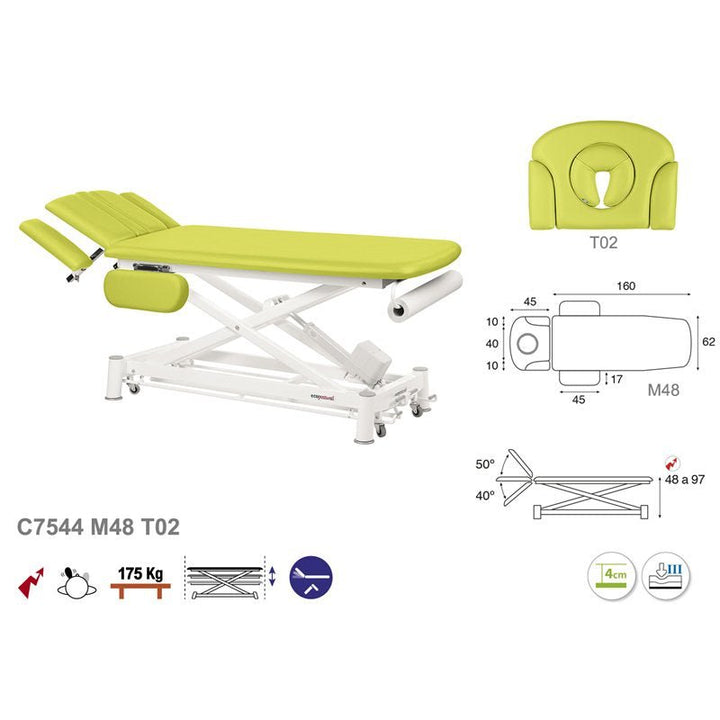 Table de massage électrique en 2 plans Ecopostural C7544 - Medigam