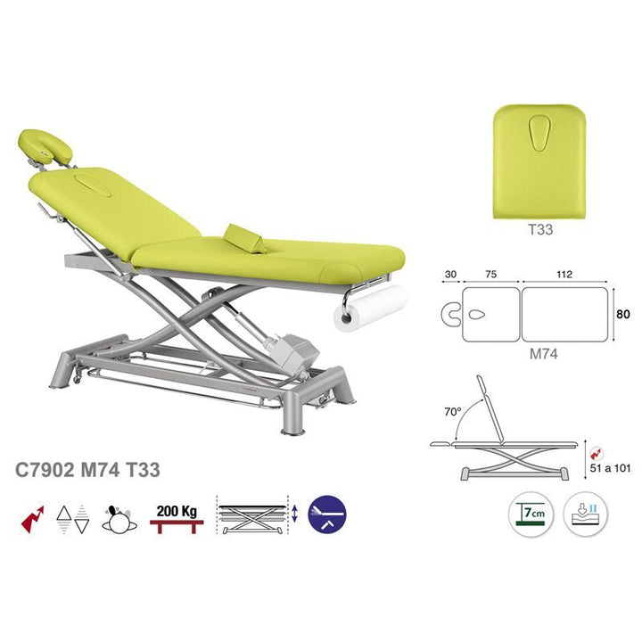 Table de massage électrique en 2 plans Ecopostural C7902 - Medigam