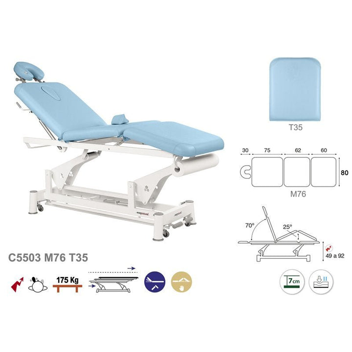 Table de massage électrique en 3 plans Ecopostural C5503 - Medigam