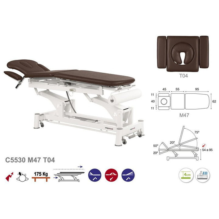 Table de massage électrique en 3 plans Ecopostural C5530 - Medigam