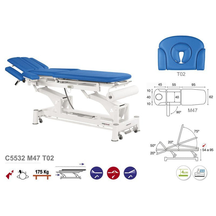 Table de massage électrique en 3 plans Ecopostural C5532 - Medigam