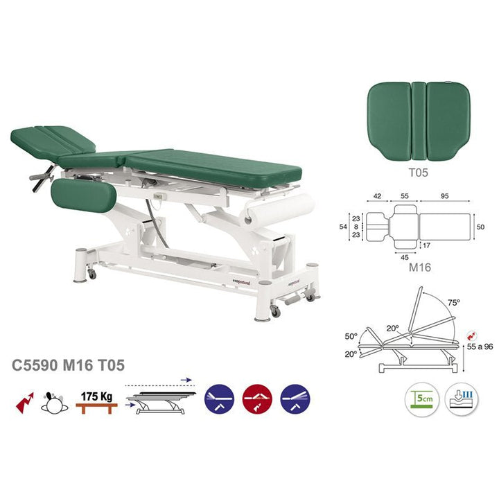 Table de massage électrique en 3 plans Ecopostural C5590 - Medigam