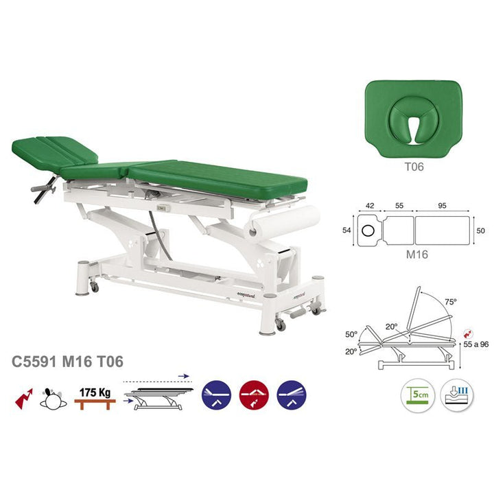 Table de massage électrique en 3 plans Ecopostural C5591 - Medigam