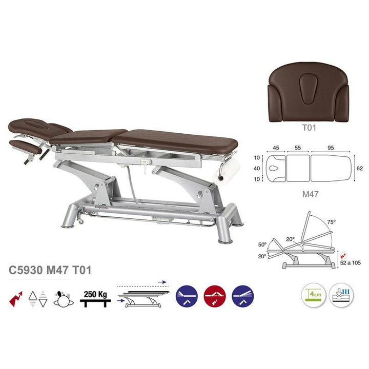 Table de massage électrique en 3 plans Ecopostural C5930 - Medigam