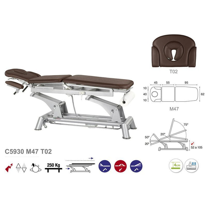 Table de massage électrique en 3 plans Ecopostural C5930 - Medigam