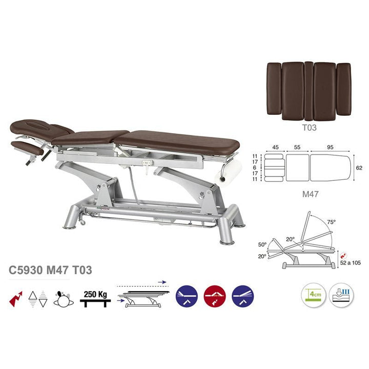 Table de massage électrique en 3 plans Ecopostural C5930 - Medigam