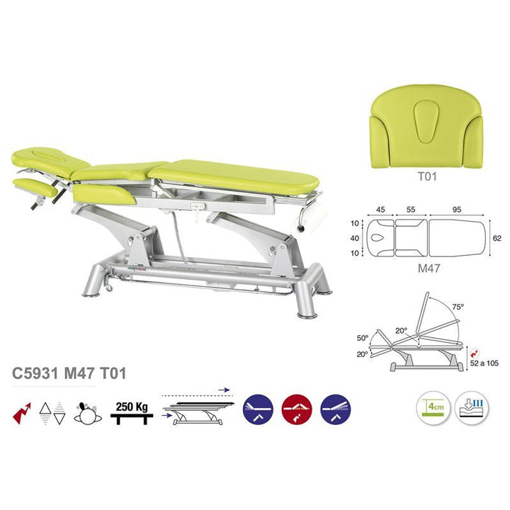 Table de massage électrique en 3 plans Ecopostural C5931 - Medigam