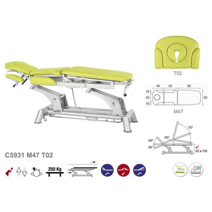 Table de massage électrique en 3 plans Ecopostural C5931 - Medigam