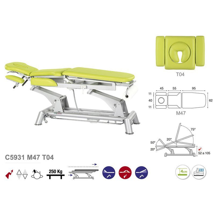 Table de massage électrique en 3 plans Ecopostural C5931 - Medigam