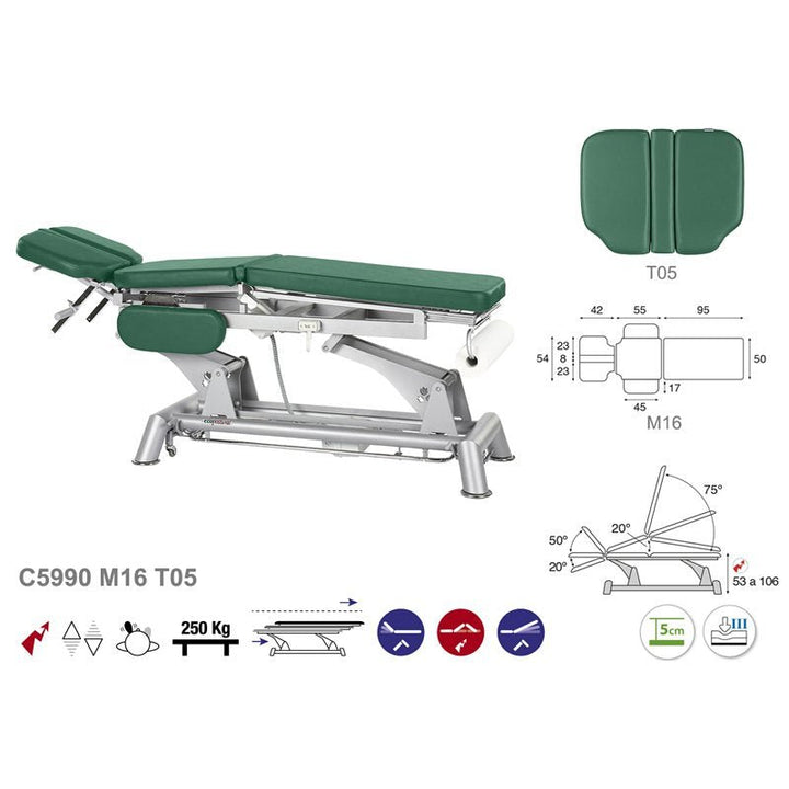 Table de massage électrique en 3 plans Ecopostural C5990 - Medigam