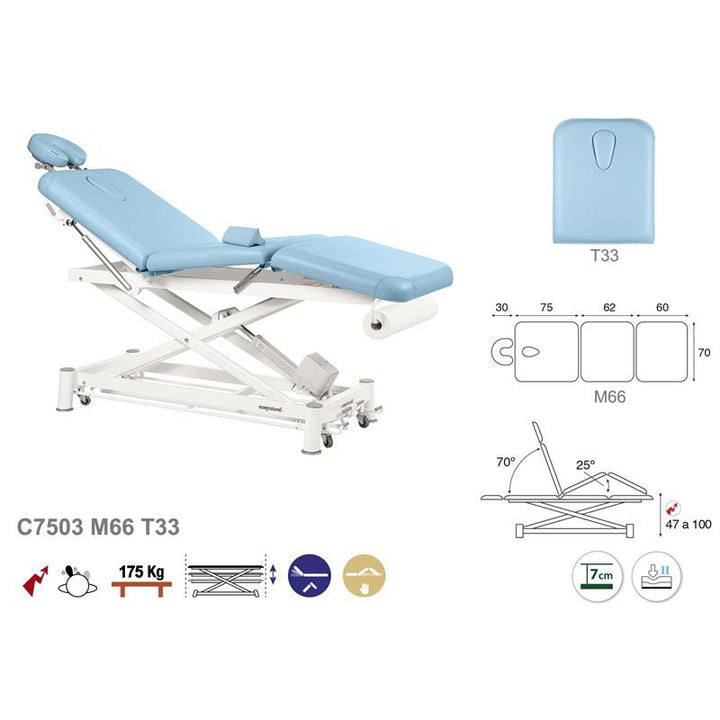 Table de massage électrique en 3 plans Ecopostural C7503 - Medigam