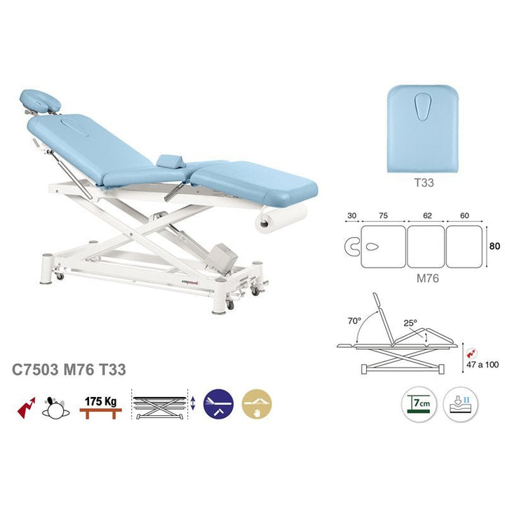 Table de massage électrique en 3 plans Ecopostural C7503 - Medigam